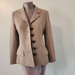 Authentic Vintage Christian Dior Tan Women's Blazer Size 11 Wool